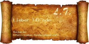 Lieber Tünde névjegykártya